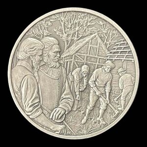 Franklin Mint History of Colonial America Pewter Medal John Smith VG
